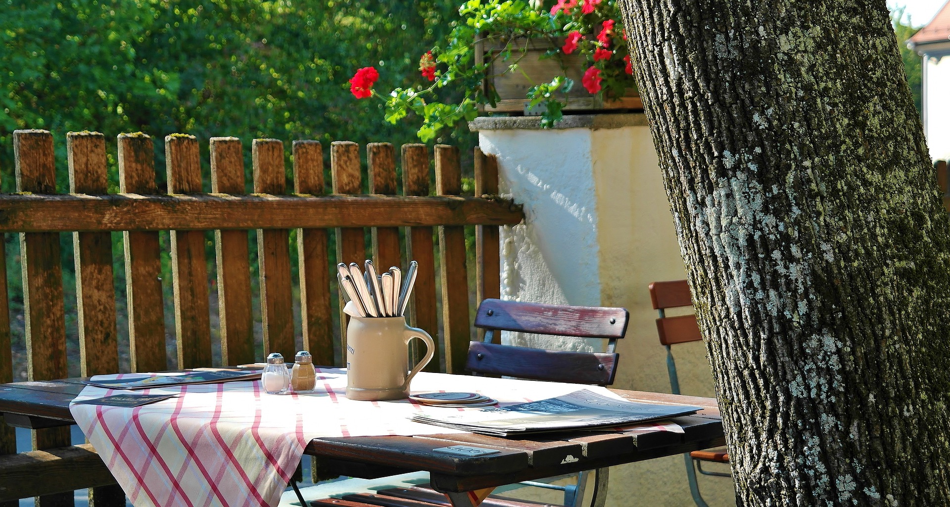 relaxing outdoor seating with table and chairs